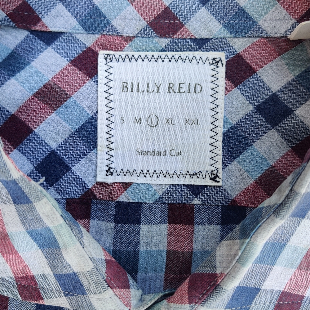 Billy Reid Gingham Sportshirt Sz L - Picture 3 of 9